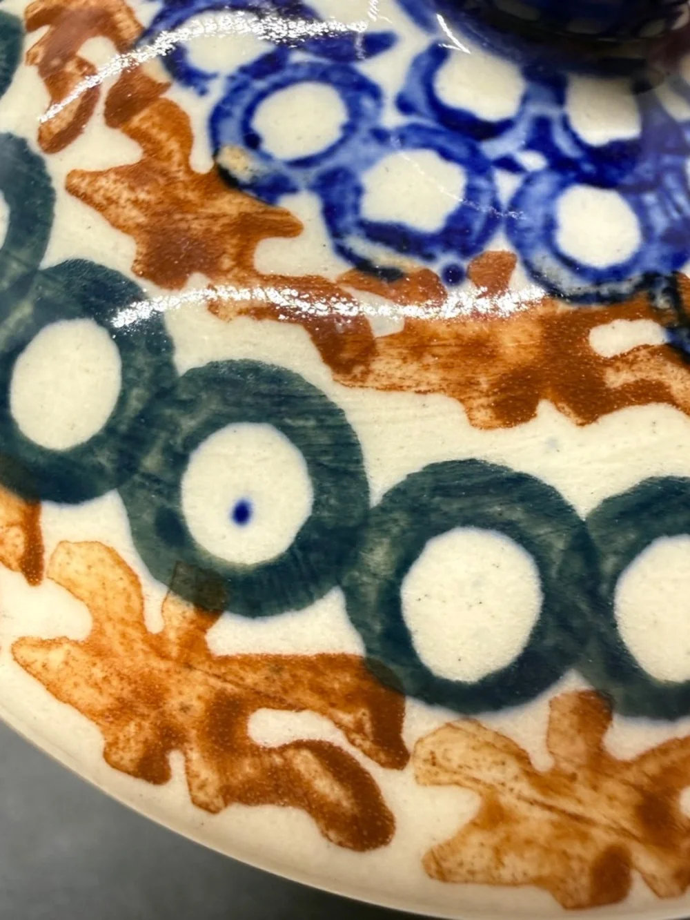 Vintage 1950s Polish Pottery Ceramika Artyscyczna Boleslawiec Lidded Sugar Bowl